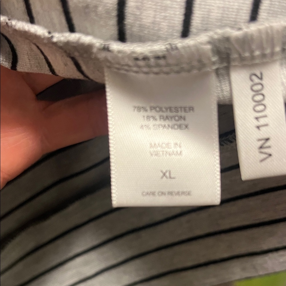 Striped Gray Mock Turtleneck - Picture 5 of 6
